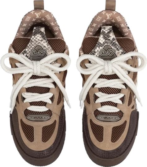 louis vuitton snakeskin brown|Louis Vuitton brown snakeskin shoes.